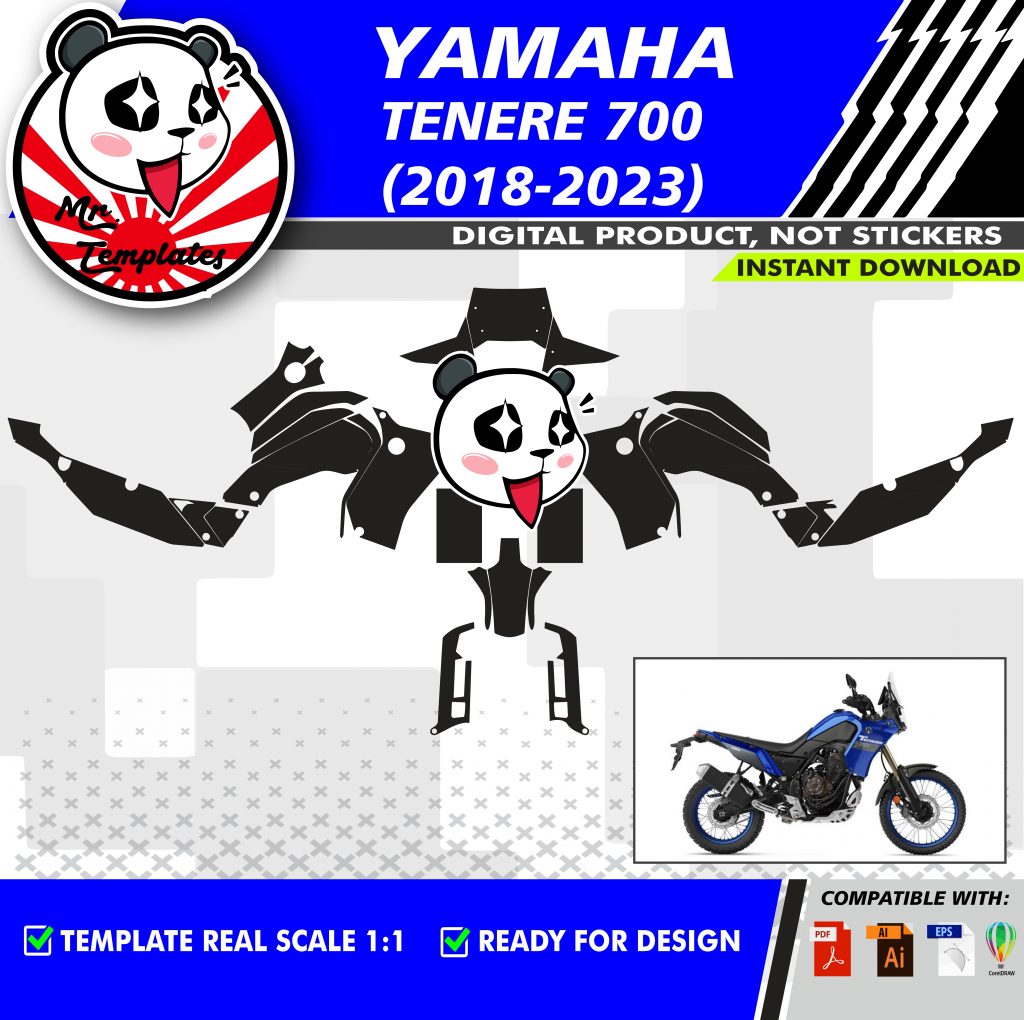Скачать векторный файл контур мотоцикла yamaha tenere 700 trail
