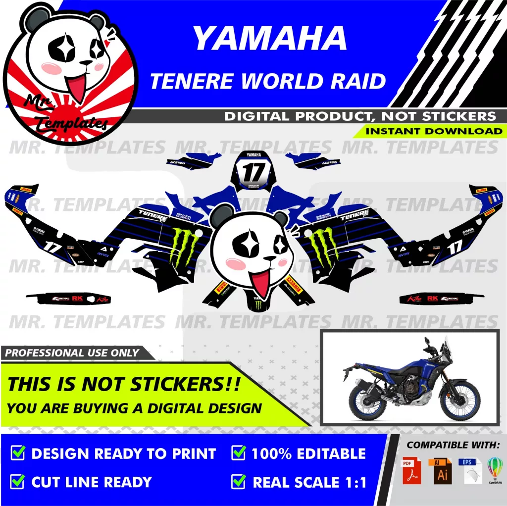 design yamaha tenere ready to print download wrap shop stickers